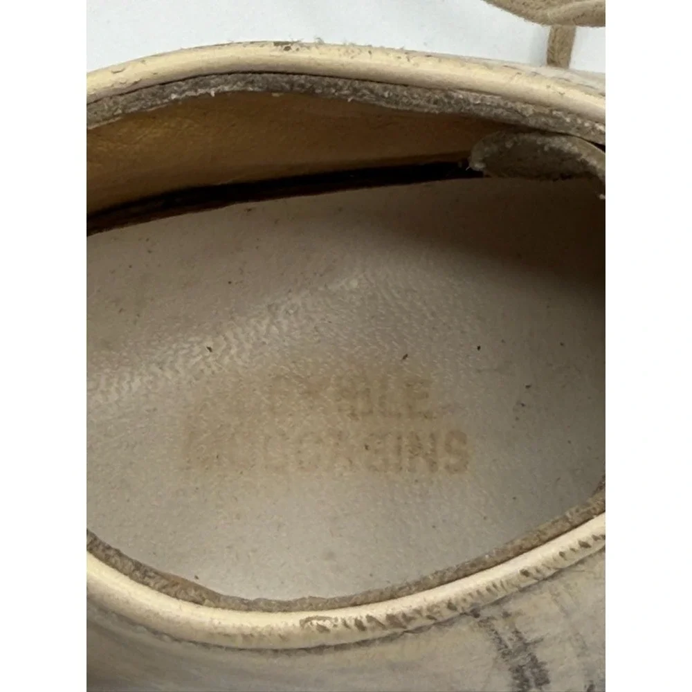Vintage Toddler Leather Shoes White Lace Up USA Made Size 5? Distressed Patina